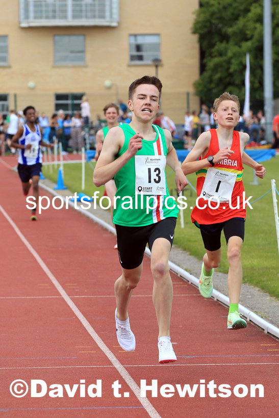 Mens Under-17s 3000 metres, 2022 Northern Inter Counties U17s and U15s Track and Field, York, Thursday, June 2nd. Photo: David T. Hewitson/Sports for All Pics
